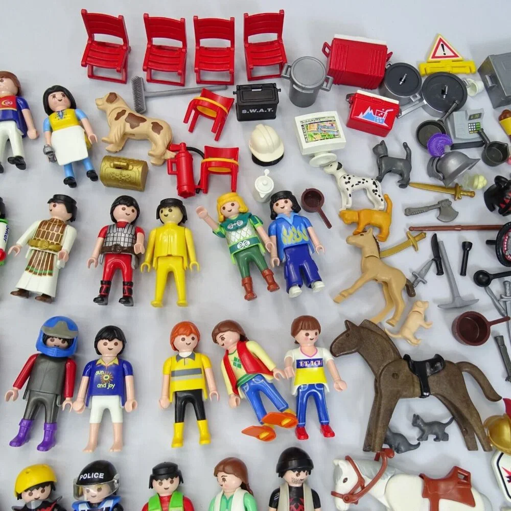 Vintage Playmobil Figures Knights Pirates Police‎ Skater Accessories Swords Lot